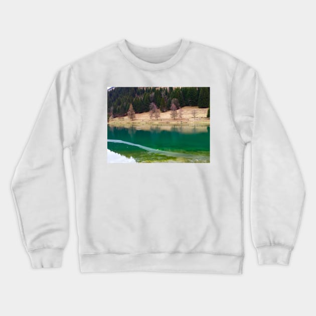 Winter Lake in Chatel Crewneck Sweatshirt by ephotocard